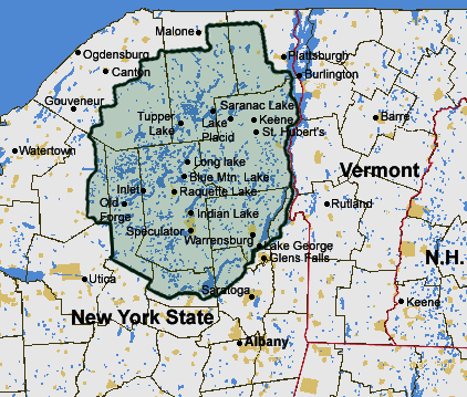 Map of the Adirondack Region